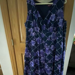 Navy purple floral print maxi with flattering flow
